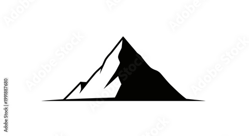Mountain Peak Silhouette Icon Graphic.