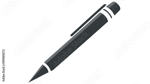 Generic dark grey pencil icon. Minimalist writing and drawing tool for education, office, school, creative design, and stationery needs.