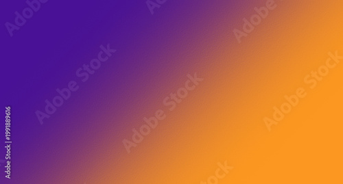 Vibrant purple and yellow orange diagonal gradient background with subtle grain texture. Minimalist Duo-tone Grainy Gradient for Social Media and Web Design.


