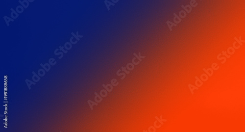 Vibrant navy blue and orange diagonal gradient background with subtle grain texture. Minimalist Duo-tone Grainy Gradient for Social Media and Web Design.

