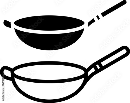 Wok Pan Kitchen Utensil Icon