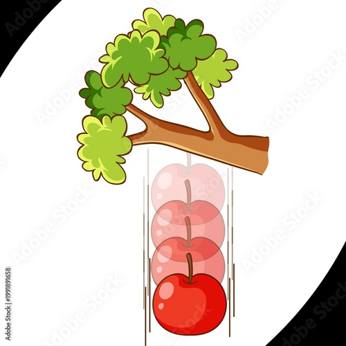vector illustration of an apple tree