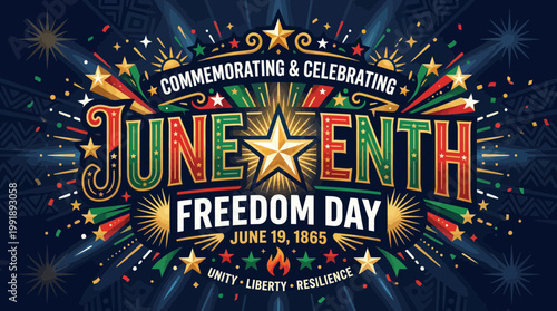Juneteenth celebration commemorates Freedom Day with patriotic June 19 festivities symbolizing Black freedom and American history