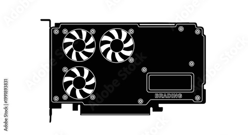 Computer graphics card with fans.