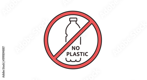 Foto No plastic bottle prohibited sign icon on white background