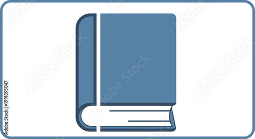 Blue closed book illustration