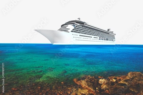 фотографія Ocean liner, sea cruise border background