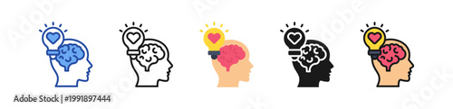 Emotional Intelligence Icon Multi Style Illustration
