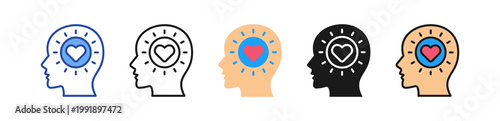 Mental Wellness Icon Multi Style Illustration