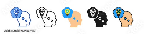 Positive Thinking Icon Multi Style Illustration