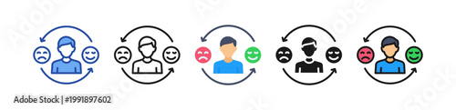 Behavior Change Icon Multi Style Illustration
