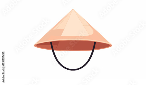 Conical hat cartoon icon traditional hat vector illustration