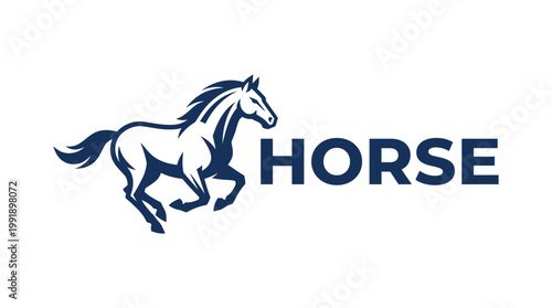 Elegant Horse Silhouette Logo Design.