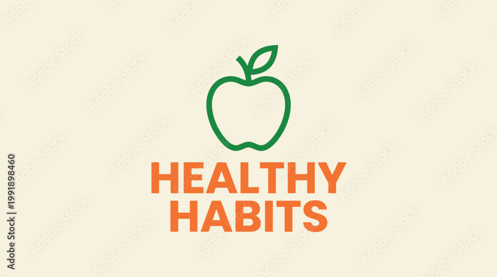Obraz premium Healthy Habits Apple Logo Design.