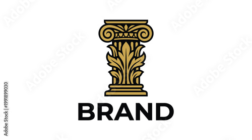 Elegant Column Logo with Brand Text.