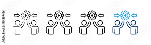 Conflict Resolution Different Set Vector Icon