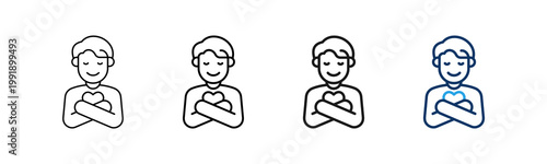 Self Acceptance Different Set Vector Icon