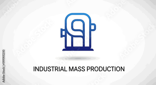 Industrial Mass Production Icon Depicting Manufacturing Process.