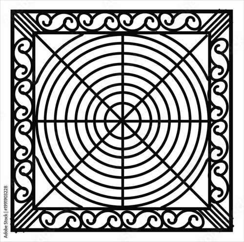 set of black and white celtic ornament