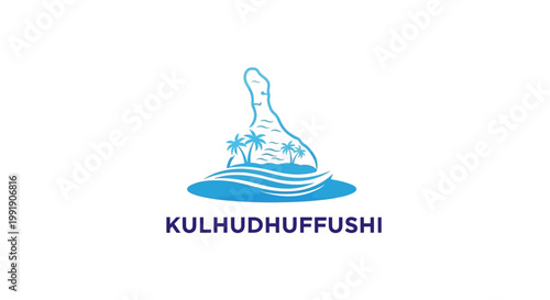 KULHUDHUFFUSHI Island Logo - A Tropical Paradise Design.