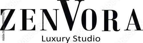ZENVORA Luxury Studio logo elegant typography for branding and corporate identity modern design on white background