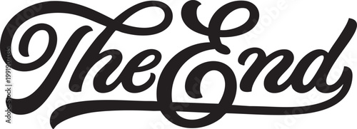 The End text in a stylish script font a graphic element for concluding presentations videos or projects isolated on white