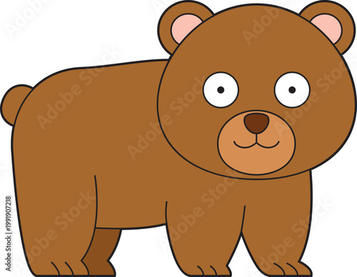 Cute cartoon vector illustration of a bear isolated on white background