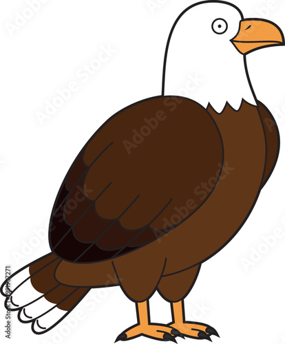 Cute cartoon vector illustration of an eagle isolated on white background