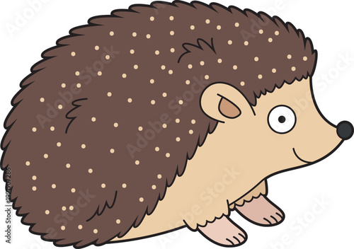 Cute cartoon vector illustration of a hedgehog isolated on white background