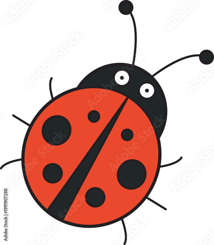 Cute cartoon vector illustration of a ladybug isolated on white background