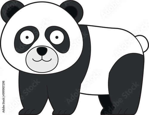 Cute cartoon vector illustration of a panda bear isolated on white background