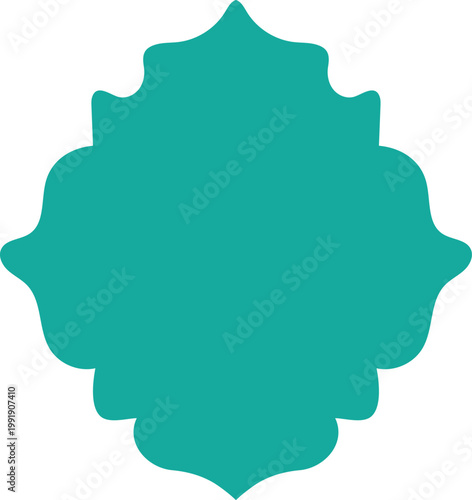 Teal ornamental flourish a decorative frame or emblem design element