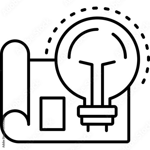 Innovation Blueprint Outline Icon