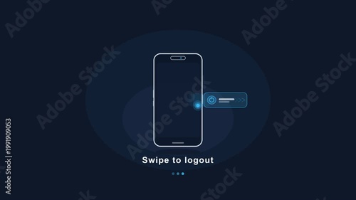 Swipe to Logout Animation of App Interface on Smartphone