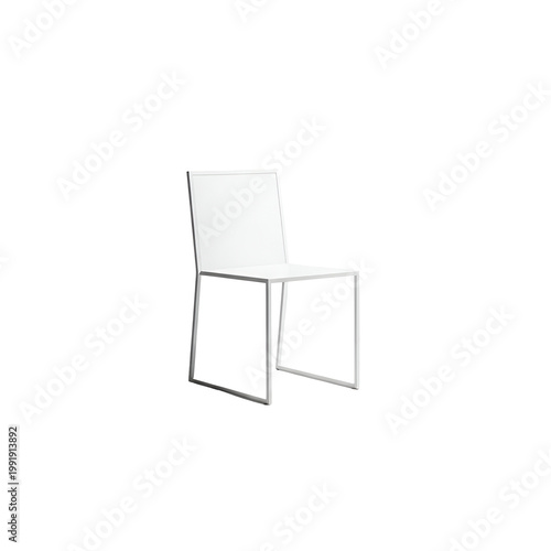 Modern Minimalist White Chair with Metal Frame for Home or Office Decor