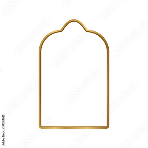 Arched gold outline frame with rounded top minimalist style.
