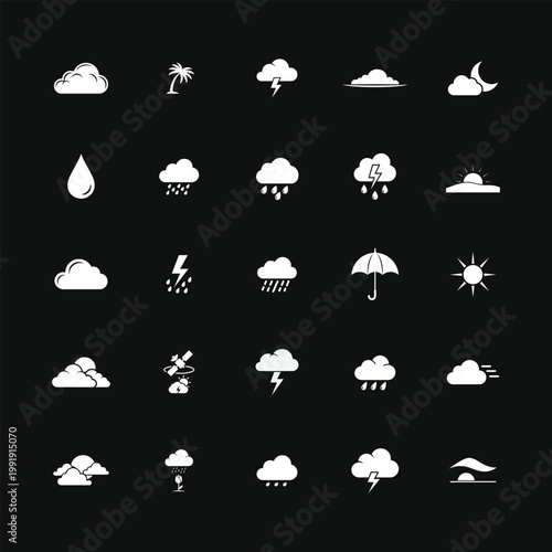 Minimalist White Weather Icons Set