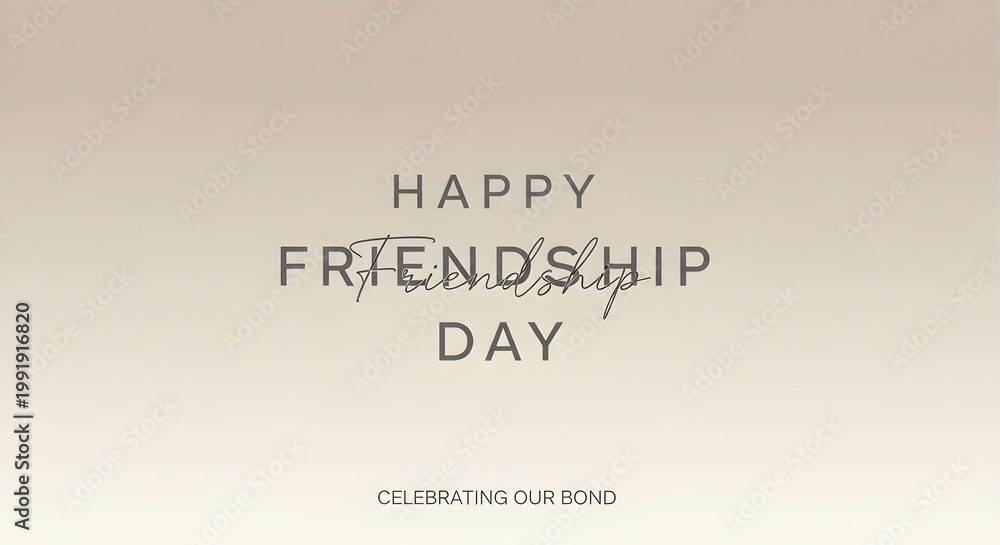 Fototapeta premium A minimalist graphic design displays happy friendship day with a celebratory message below