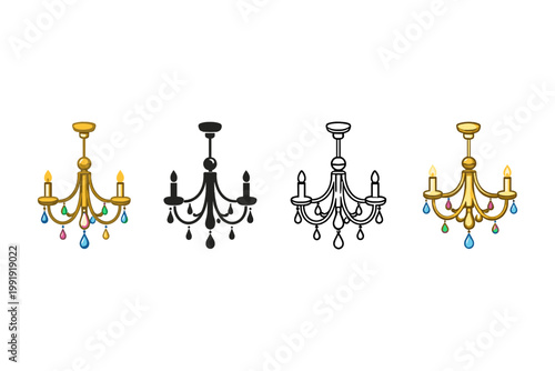 Chandelier Icon Set
