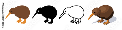Kiwi Bird Icons Collection