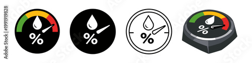 Humidity Gauge Icon Set