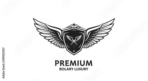 Premium Bolary Luxury Emblem with Wings and Swords - Vintage Heraldic Badge