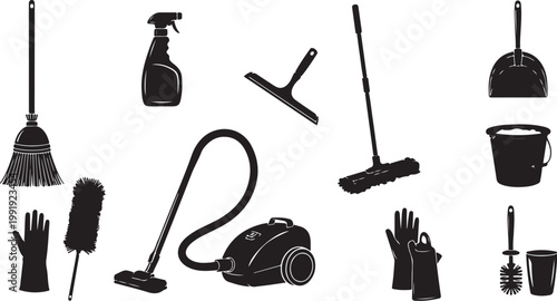 Cleaning tools and equipment for household chores