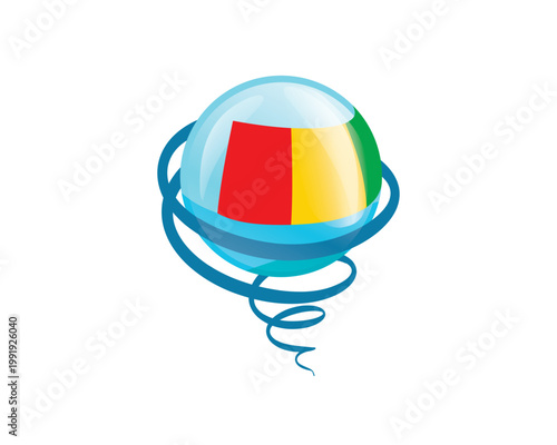 Photography Stylish international icon showcasing Guinean flag within reflective globe desig