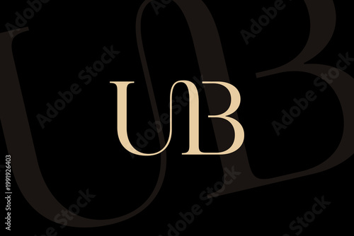 UB or BU letter logo icon design. Classic style luxury initials monogram.