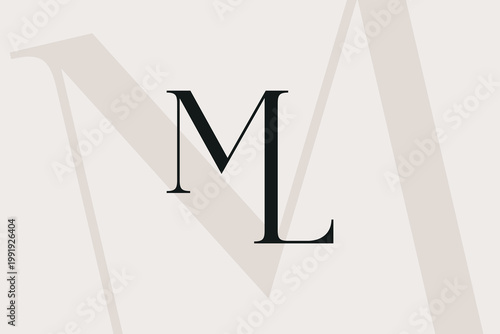 ML or LM letter logo icon design. Classic style luxury initials monogram.