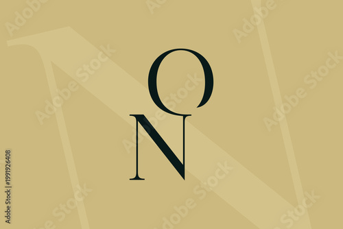 ON or NO letter logo icon design. Classic style luxury initials monogram.