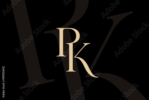 PK or KP letter logo icon design. Classic style luxury initials monogram.