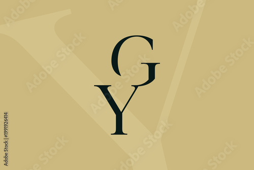 YG or GY letter logo icon design. Classic style luxury initials monogram.