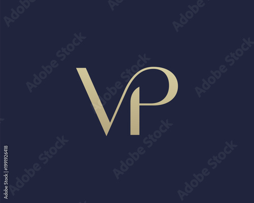 VP letter logo icon design. Classic style luxury initials monogram.